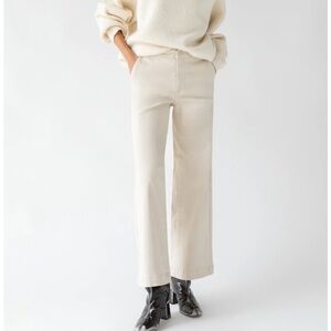 OAT + FORT XS Oatmeal Twill Wide Leg Pant
